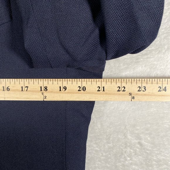 Joseph Abboud 100% Wool Reda Super 110's Sport Coat Blazer Blue 40L Textured - Picture 4 of 13